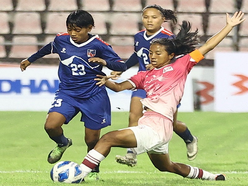 २० वर्षमुनिको साफ महिला च्याम्पियनशिप फुटबलमा भूटानलाई हराउँदै नेपालको विजयी शुरुवात